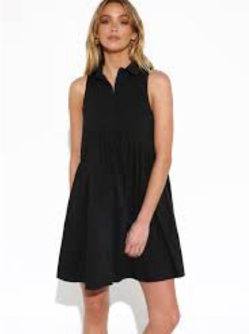 Madison The Label Women’s Small Black Collar Neckline Babydoll Mini Dress